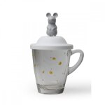 Mug avec couvercle souris 350ml - qualy - transparent -