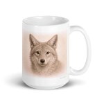 Mug coyote, portrait en graphite 425 ml