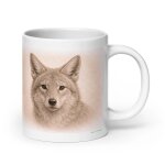 Mug coyote, portrait en graphite 567 ml