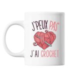 Mug crochet j'peux pas blanc tasse cadeau personnalisé Mug crochet j'peux pas blanc tasse cadeau personnalisé