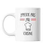 Mug cuisine toque j'peux pas blanc tasse cadeau personnalis�