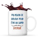 Mug docteur pas besoin de cheveux tasse cadeau travail m�tier d�part retraite coll�gue anniversaire no�l ...