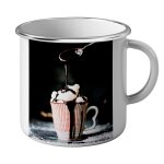 Mug emaill mtal coulis de chocolat chantilly