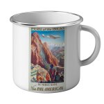 Mug emaillé métal peru perou incas voyage vintage travel plane pan american Mug emaillé métal peru perou incas voyage vintage travel plane pan american