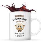 Mug - emmanuel - doux comme un agneau - c�ramique - blanc - design contemporain