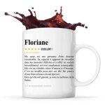 Mug - floriane - tasse en c�ramique - blanc - cylindrique - design contemporain