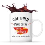 Mug - gauthier - tasse cadeau - c�ramique - blanc - cylindrique