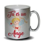 Mug gris paillet� tu es un ange cadeau f�te des m�res, f�te des p�res ou toutes autres occasions. tasse ...