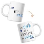 Mug guy meilleur papa du monde - tasse f�te des p�res anniversaire cadeau personnalis� pr�nom humour ...