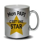 Mug humoristique gris mon papi c'est une star . cadeau f�te des m�res, f�te des p�res ou toutes autres ...
