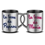 Mugs humoristiques inox la tasse de papinou et la tasse de mamie