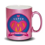 Mug humoristique rose pa�llet�   une super mamie   cadeau f�te des m�res, f�te des p�res ou toutes autres ...