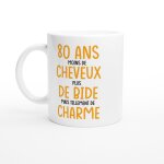 Mug humour anniversaire 80 ans moins de cheveux cercle - mug drole - id�e cadeau original - tasse fun ...