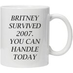 Mug humour collgue tasse britney survived 2007 ide cadeau mug humour pour collgue, frre, ado, ami, ...