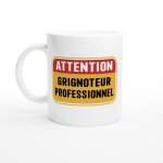 Mug humour homme attention grignoteur professionnel - mug drole - id�e cadeau original - tasse fun