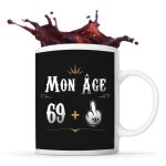 Mug - imprim en france - 70 ans - cramique - rsistant lave - vaisselle - 325 ml