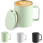 Mug isotherme, 400 ml tasse isotherme, double paroi acier inoxydable tasse thermos, mug thermos avec ...