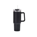 Mug isotherme en acier inoxydable de 1, 2 l (40 oz) avec couvercle et paille.