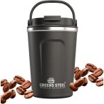 Mug isotherme caf - 480ml, argent i tasse thermos a emporter couvercle poigne i acier inoxydable boissons ...