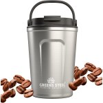 Mug isotherme caf - 480ml, argent i tasse thermos a emporter couvercle poigne i acier inoxydable boissons ...