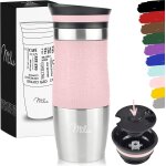 Mug isotherme etanche 370ml, 450ml i thermos caf - th i tasse isole pour caf et th a emporter, double ...
