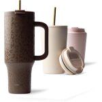 Mug isotherme avec paille 470ml - thermo caf etanche en acier inox, tasse isotherme sans bpa, mug isotherme ...