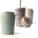 Mug isotherme avec paille 470ml - thermo caf� etanche en acier inox, tasse isotherme sans bpa, mug isotherme ...