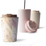 Mug isotherme avec paille 470ml - thermo caf etanche en acier inox, tasse isotherme sans bpa, mug isotherme ...