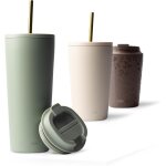 Mug isotherme avec paille 470ml - thermo caf� etanche en acier inox, tasse isotherme sans bpa, mug isotherme ...