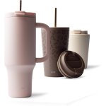 Mug isotherme avec paille 470ml - thermo caf� etanche en acier inox, tasse isotherme sans bpa, mug isotherme ...