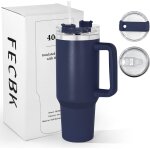 Mug isotherme avec paille et poigne 1. 2l, tasse isotherme 100% anti - fuite, 34 heures froid, 12 heures ...