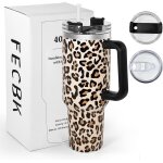 Mug isotherme avec paille et poigne 1. 2l, tasse isotherme 100% anti - fuite, 34 heures froid, 12 heures ...