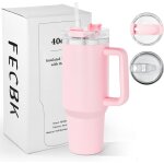 Mug isotherme avec paille et poigne 1. 2l, tasse isotherme 100% anti - fuite, 34 heures froid, 12 heures ...