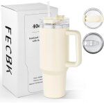 Mug isotherme avec paille et poigne 1. 2l, tasse isotherme 100% anti - fuite, 34 heures froid, 12 heures ...