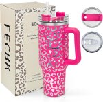 Mug isotherme avec paille et poigne 1. 2l, tasse isotherme 100% anti - fuite, 34 heures froid, 12 heures ...