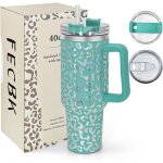 Mug isotherme avec paille et poigne 1. 2l, tasse isotherme 100% anti - fuite, 34 heures froid, 12 heures ...