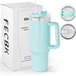 Mug isotherme avec paille et poigne 1. 2l, tasse isotherme 100% anti - fuite, 34 heures froid, 12 heures ...