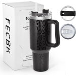 Mug isotherme avec paille et poigne 1. 2l, tasse isotherme 100% anti - fuite, 34 heures froid, 12 heures ...