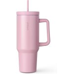 Mug isotherme avec paille et poign�e 1200ml - acier inoxydable, double paroi isol�e, boissons chaudes ...