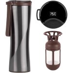 Mug isotherme, tasse a caf� a emporter, bouteille thermos intelligente, bouteille d'eau tactile en acier ...