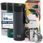 Mug isotherme transportable thermos caf avec sangle & infuseur a th en acier inoxydable ¿ 360 ml tasse ...