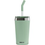 Mug isotherme - travel mug helia - avec paille en verre durable & brosse de nettoyage - etanche - sans ...