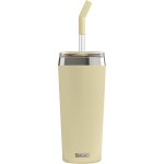 Mug isotherme - travel mug helia - avec paille en verre durable & brosse de nettoyage - etanche - sans ...