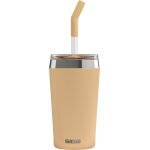 Mug isotherme - travel mug helia - avec paille en verre durable & brosse de nettoyage - etanche - sans ...