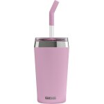 Mug isotherme - travel mug helia - avec paille en verre durable & brosse de nettoyage - etanche - sans ...