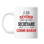 Mug je veux devenir secrétaire comme maman tasse cadeau personnalisé Mug je veux devenir secrétaire comme maman tasse cadeau personnalisé