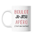 Mug ju - jitsu c'est ma routine blanc tasse humour