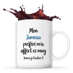 Mug - jumeau - c�ramique - blanc - cylindrique - compatible lave - vaisselle