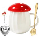 Mug kawaii champignon en c�ramique avec couvercle 250 ml