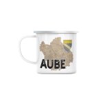 Mug en mtal emaill aube 10 dpartement troyes carte ancienne france
